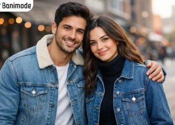 یک زن و مرد که کت جین پوشیدند