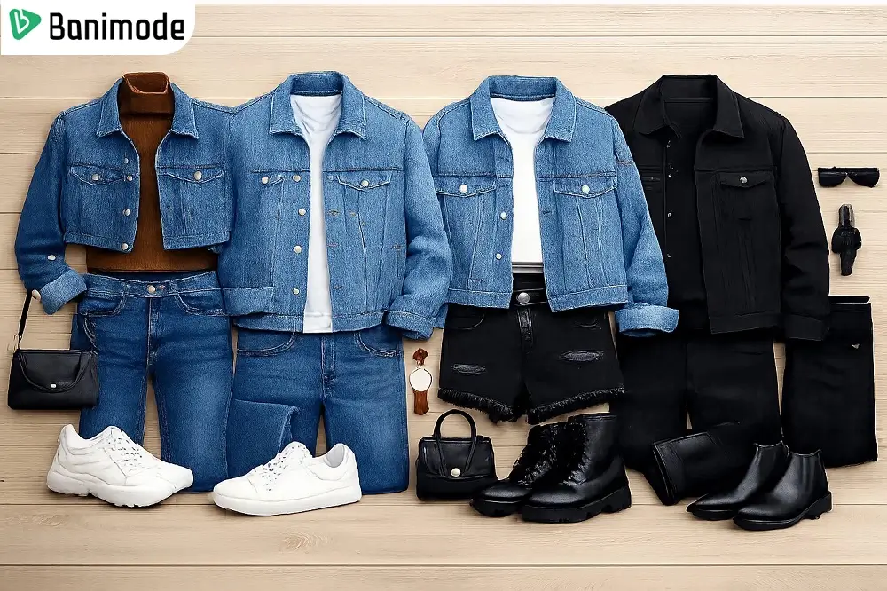 ایده استایل زنانه و مردانه با کت جین