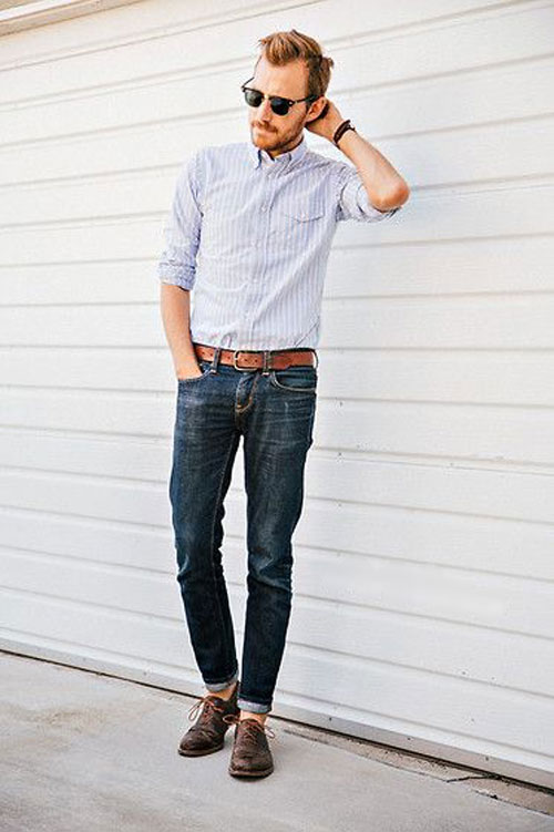 ست شلوار جین مردانه با کمربند