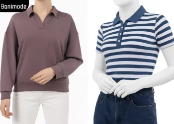 پولوشرت آستین کوتاه زنانه راه راه افقی و پولوشرت آستین بلند زنانه بادمجونی