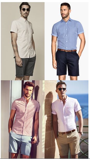 پیراهن مردانه آستین کوتاه شلوارک پارچه ای