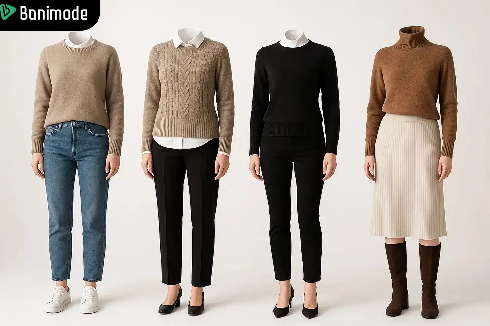 4 استایل زنانه با پلیور