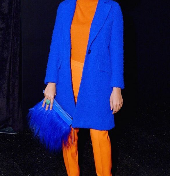 ست لباس آبی و نارنجی