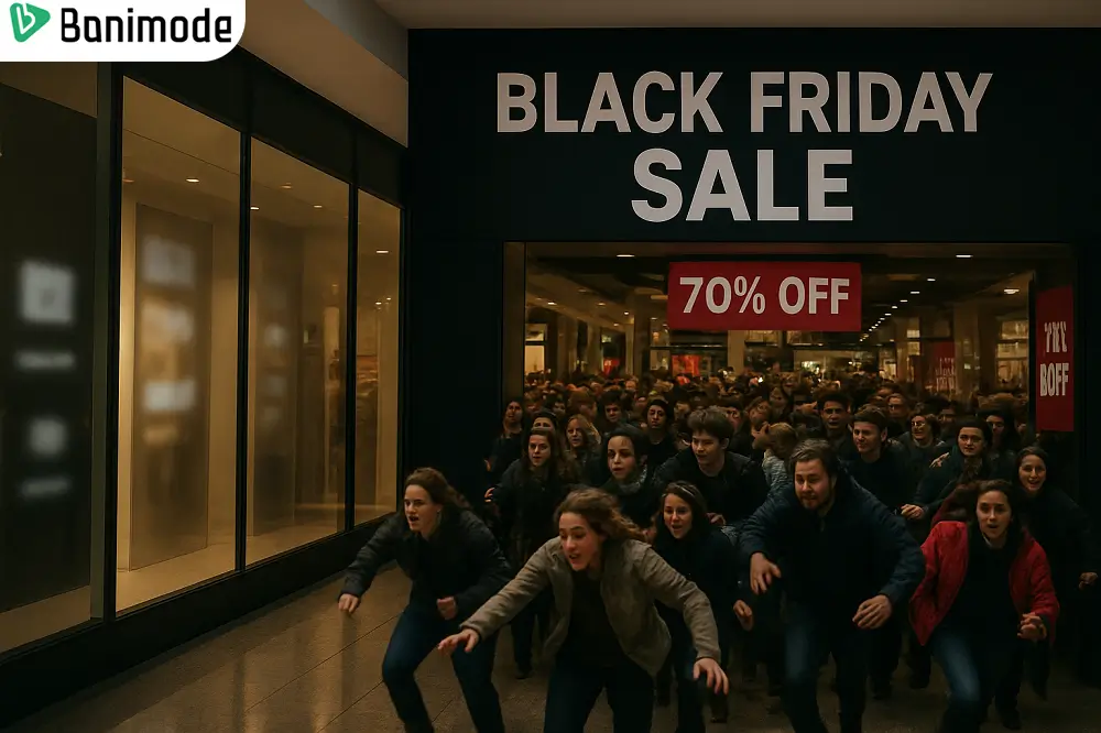 صحنهی هجوم خریداران در روز بلک فرایدی