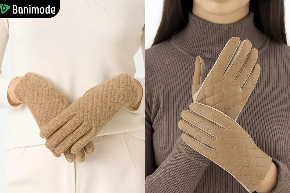 تصویری از دو زن با دستکشهای زمستانی