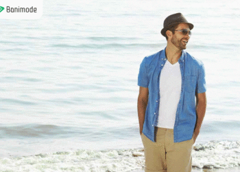 استایل با پیراهن آستین کوتاه مردانه