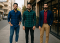 انواع استایل جذاب با پیراهن چهارخانه مردانه