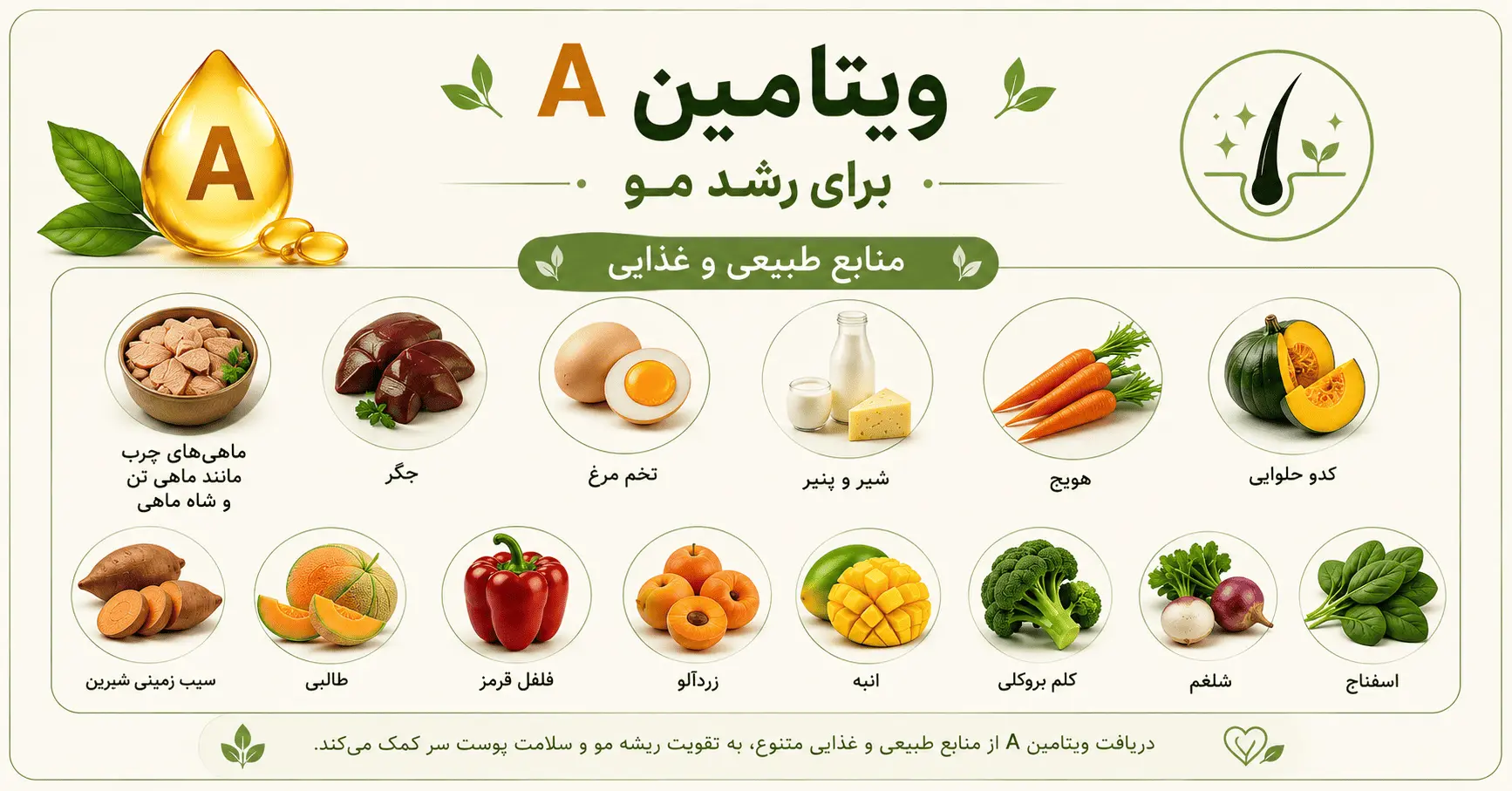 ویتامین a برای رشد مو