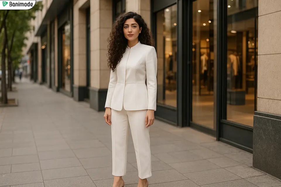 کت و شلوار سفید زنانه