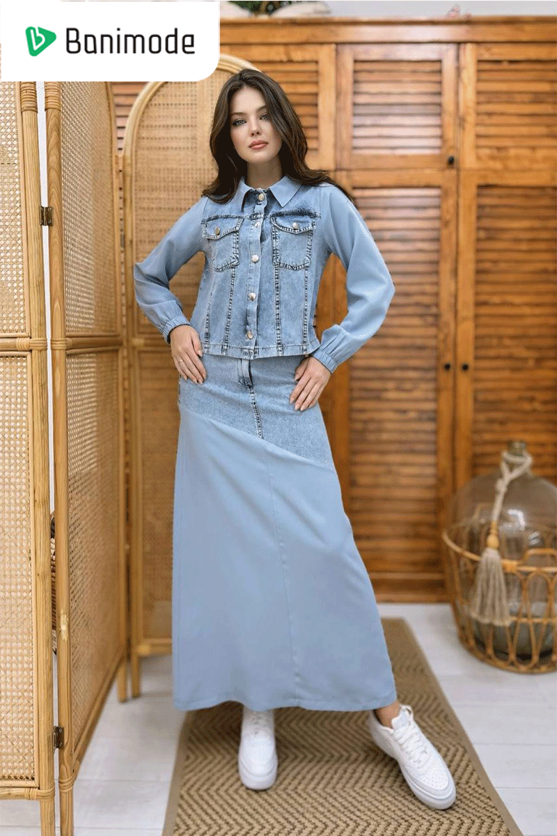 کت و دامن جین روشن