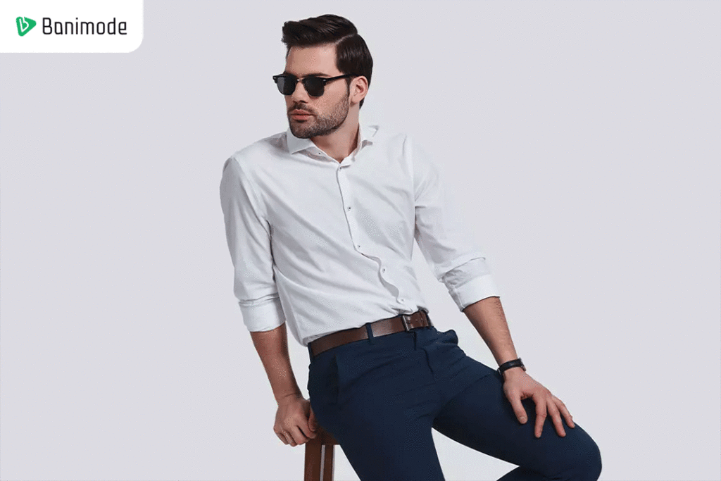 استایل رسمی با پیراهن مردانه سفید