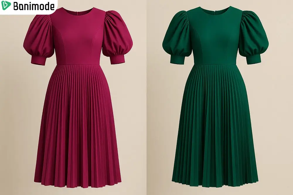 2 مدل لباس مجلسی با آستین پیلی دار