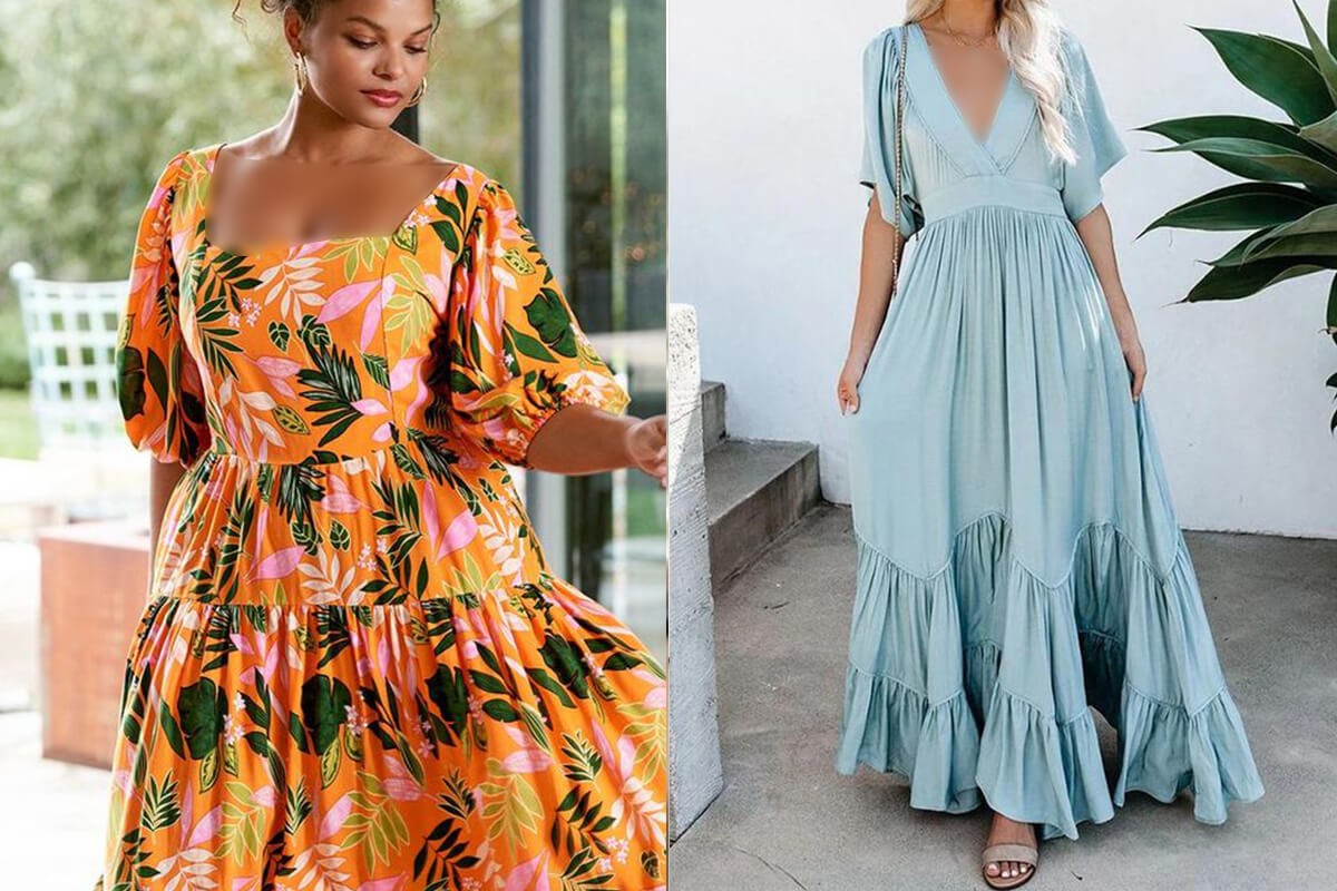 پیراهن نخی بلند تابستانه