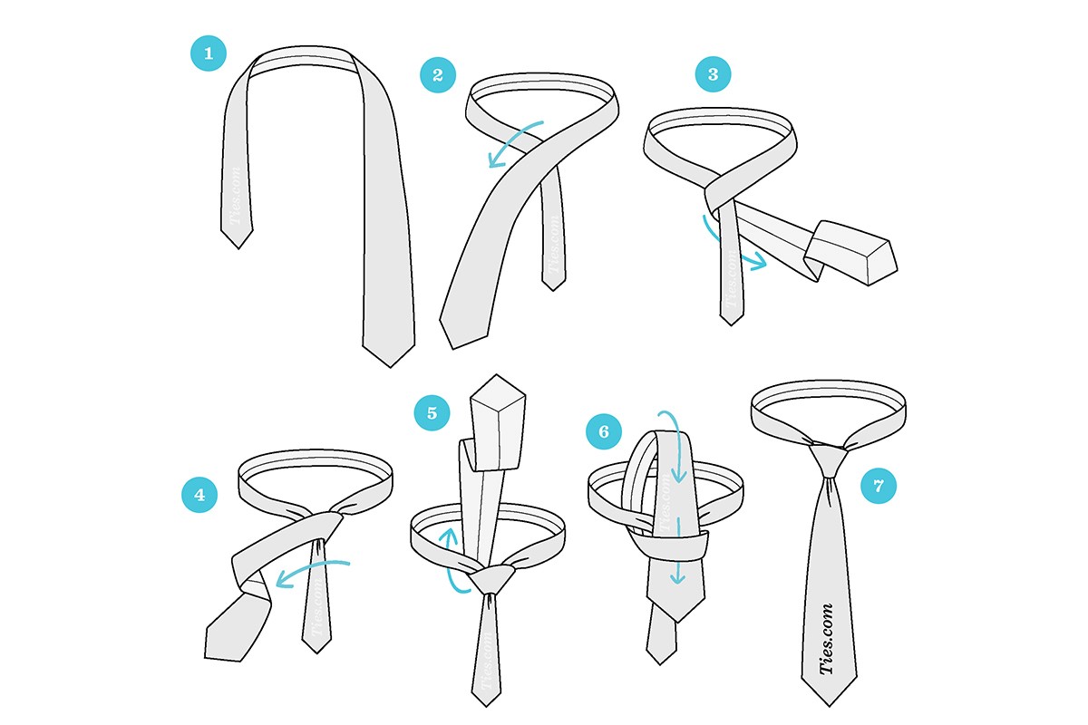 نحوه بستن گره کراوات با عکس