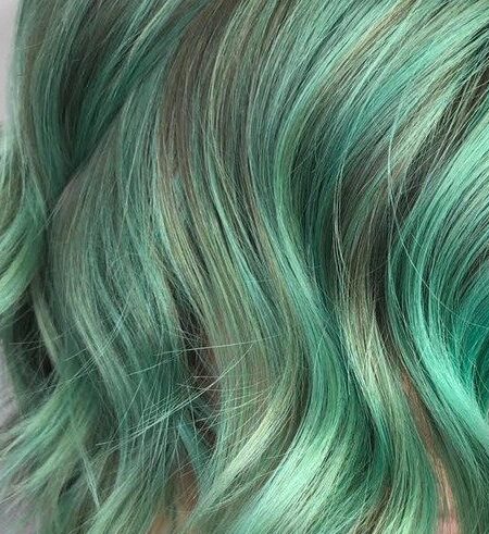 عکس رنگ موی سبز و فسفری
