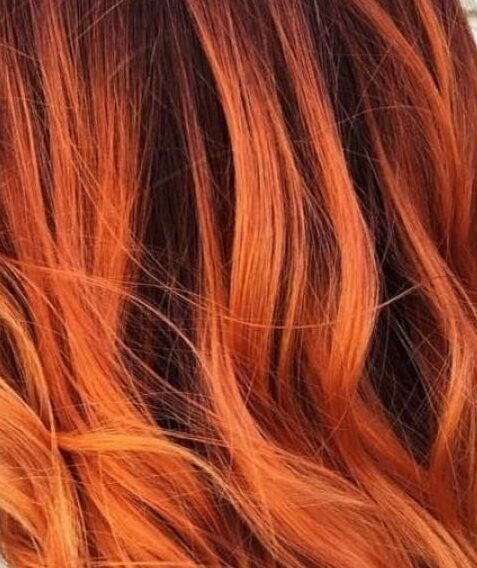 مدل رنگ موی نارنجی و حنایی