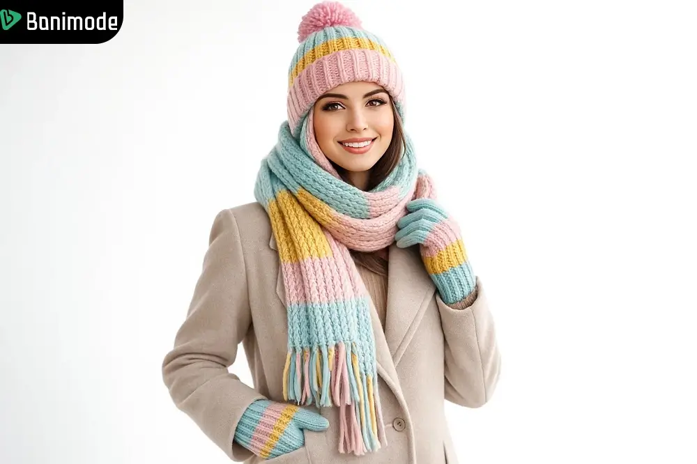 تصویری از یک دختر با کلاه زمستانی