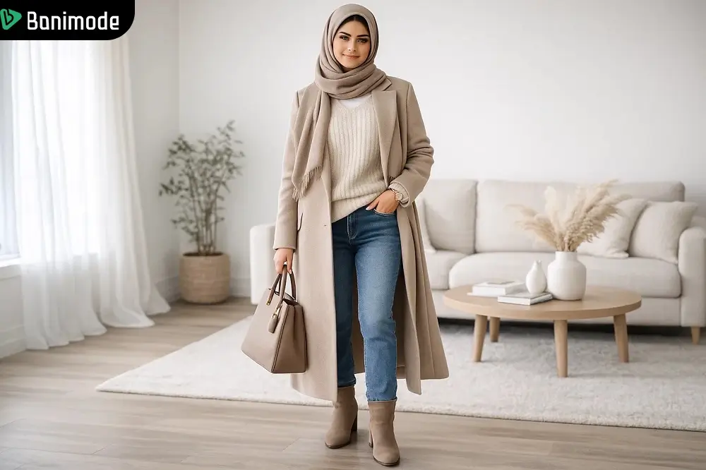 استایل زمستانی زنانه با پالتو