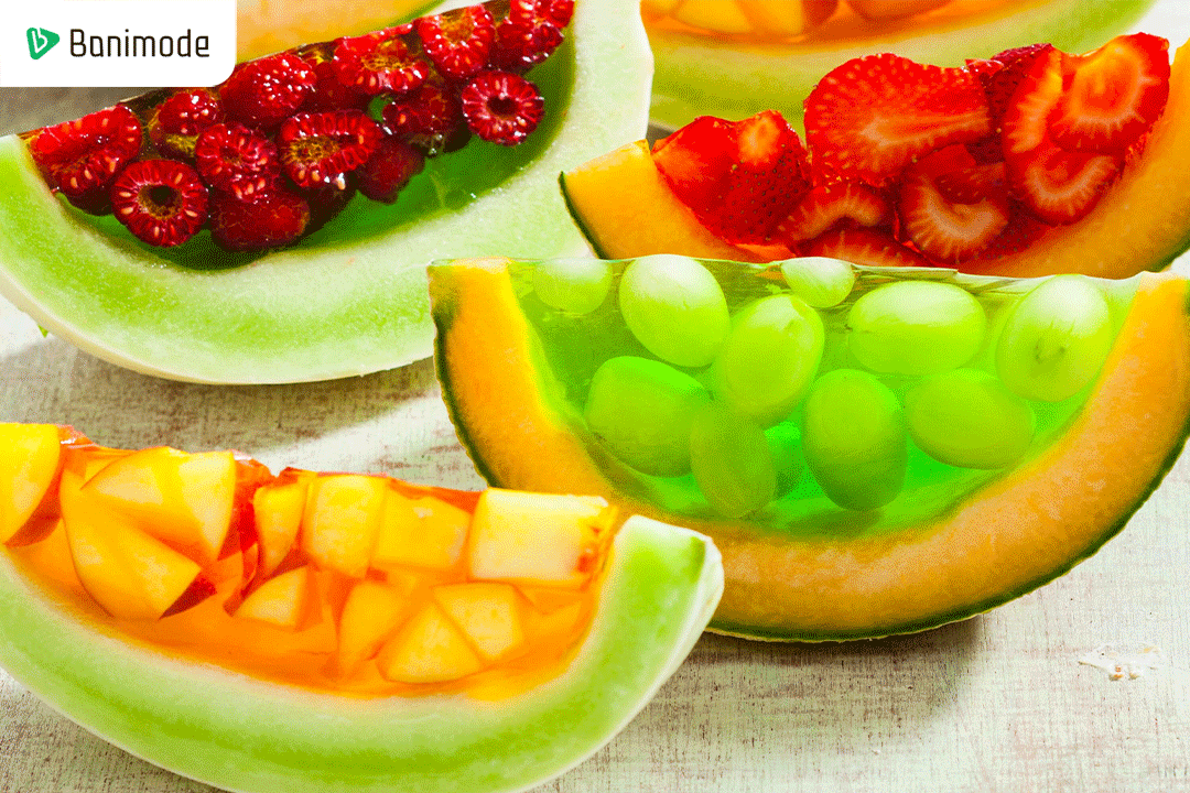 ژله در طالبی و هندوانه