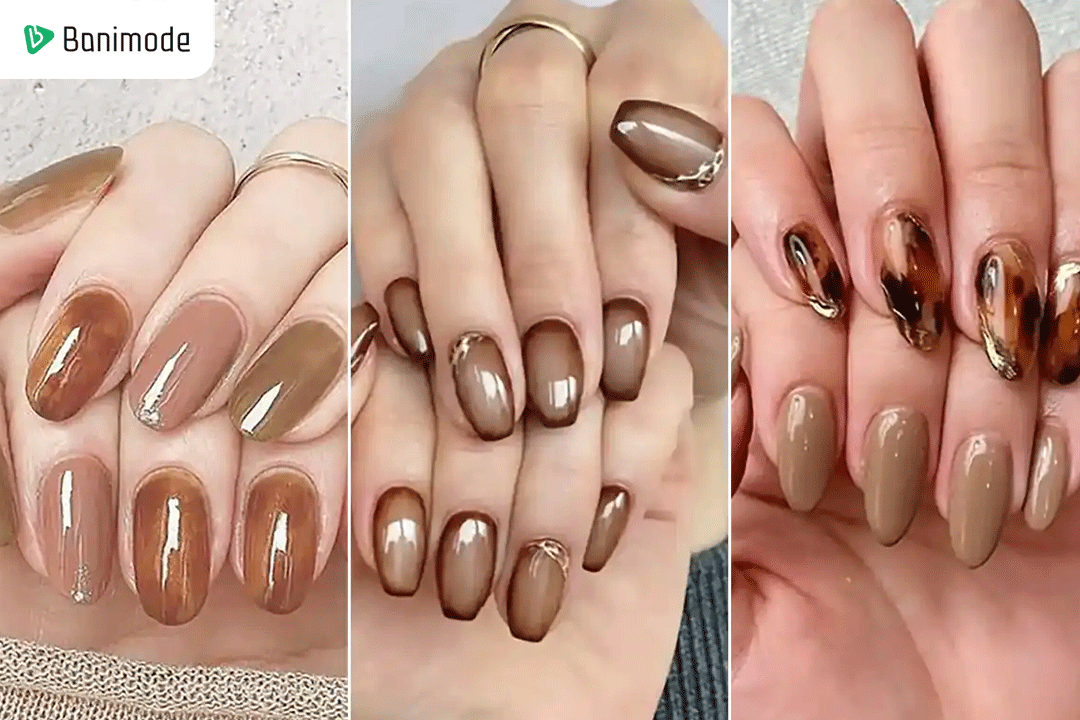 لاک ناخن قهوه‌ای ملایم