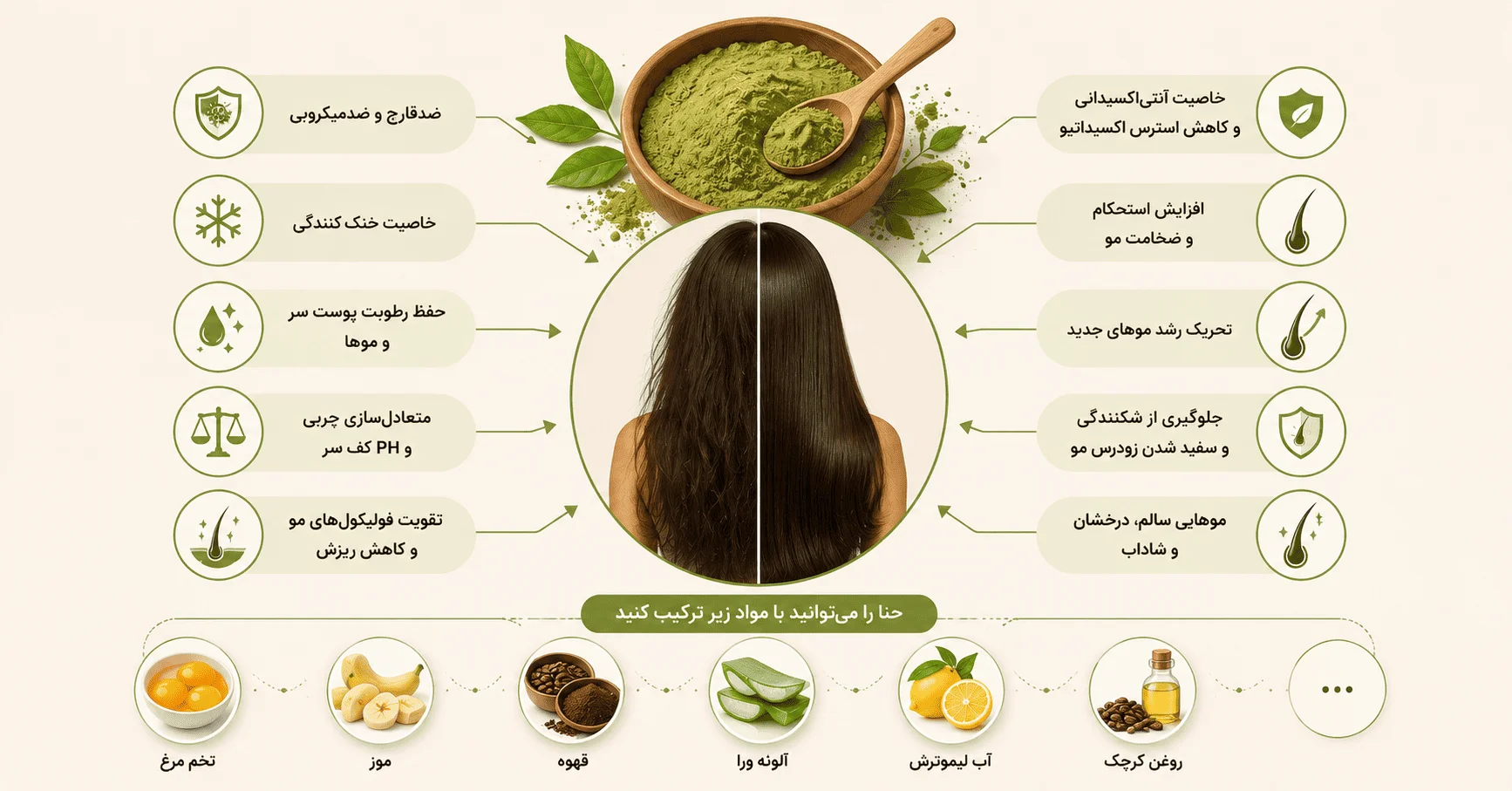 ماسک حنا برای رشد مو