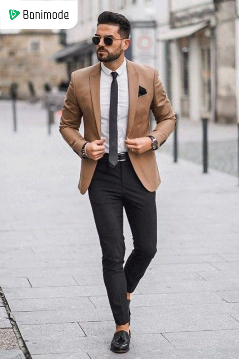 کت تک مردانه با شلوار پارچه ای