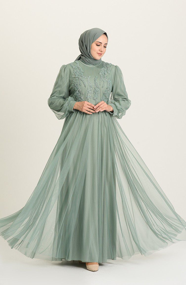 مدل لباس زنانه رنگ سبز طوسی 