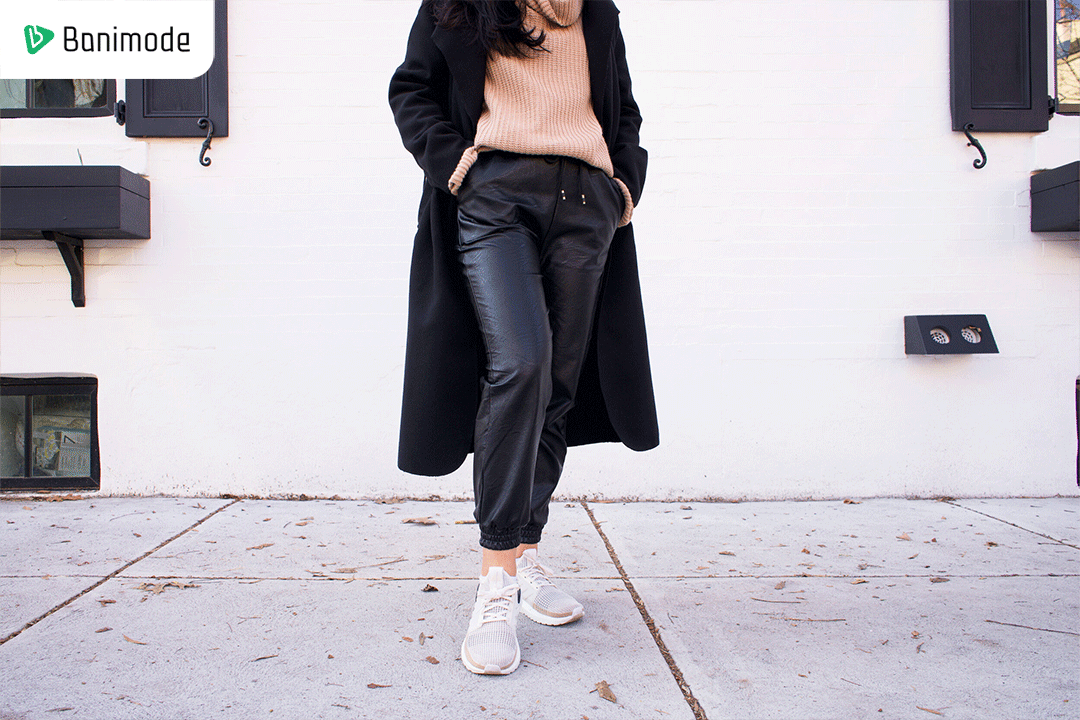 شلوار با کت چرم