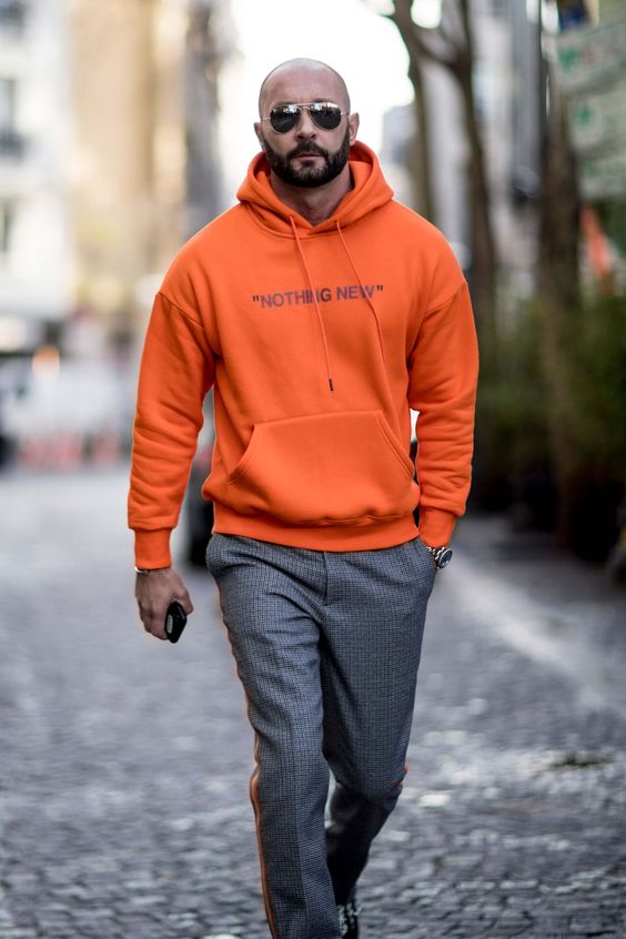 مدل هودی مردانه رنگ نارنجی