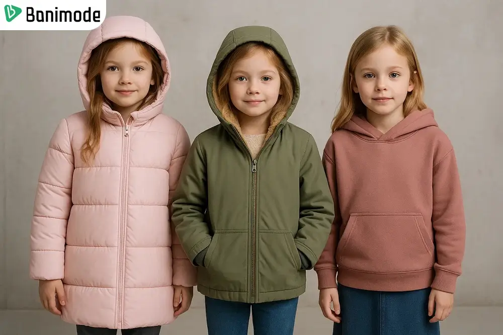 3 دختر بچه 10 ساله با لباس زمستانی