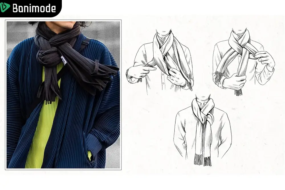 آموزش تصویری نحوه بستن شال گردن