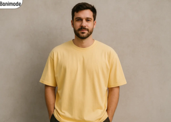 مدل تیشرت لش مردانه ترند سال 2025 رنگ زرد کره ای