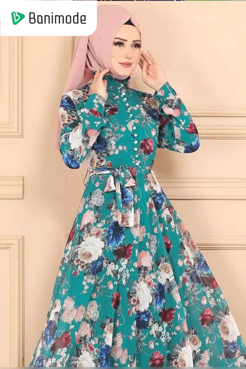پیراهن نخی چین دار