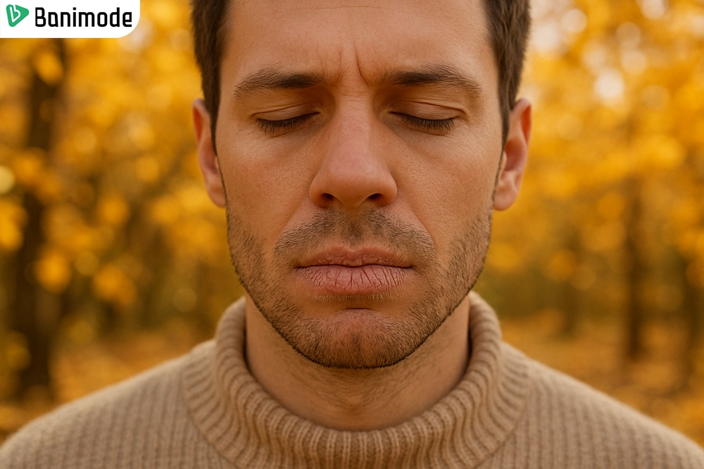 تصویری از لب ترک خورده یک مرد بر اثر خشکی