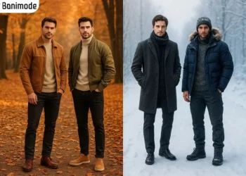 تصویری از 4 مرد با استایل‌های پاییزی و زمستانی