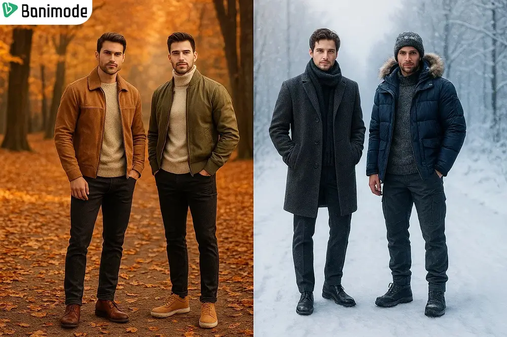 تصویری از 4 مرد با استایلهای پاییزی و زمستانی