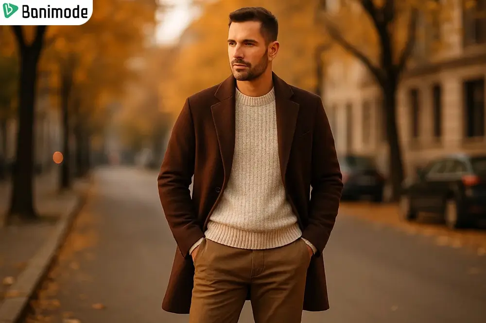 استایل پاییزی مردانه با رنگ قهوهای و کرم