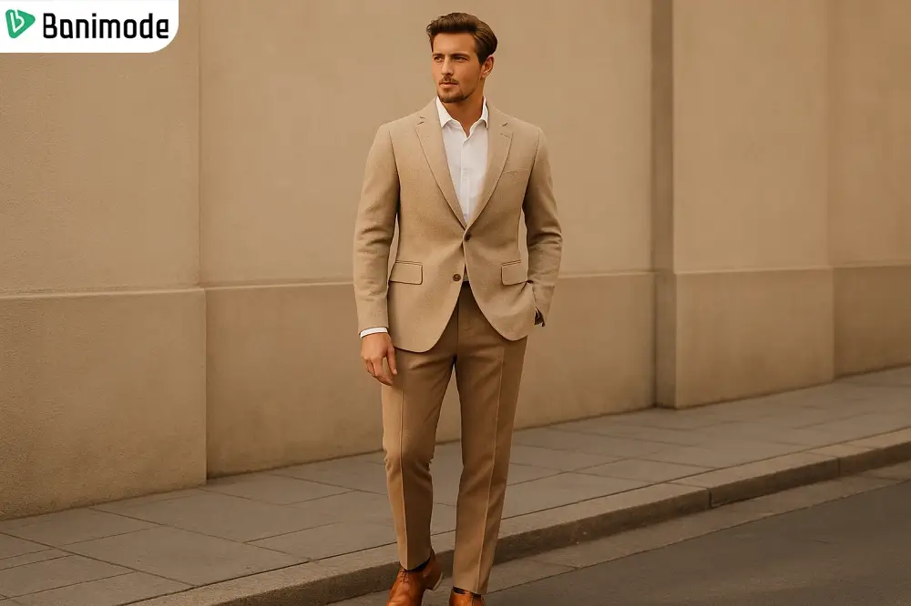 استایل مردانه با رنگ خاکی و بژ