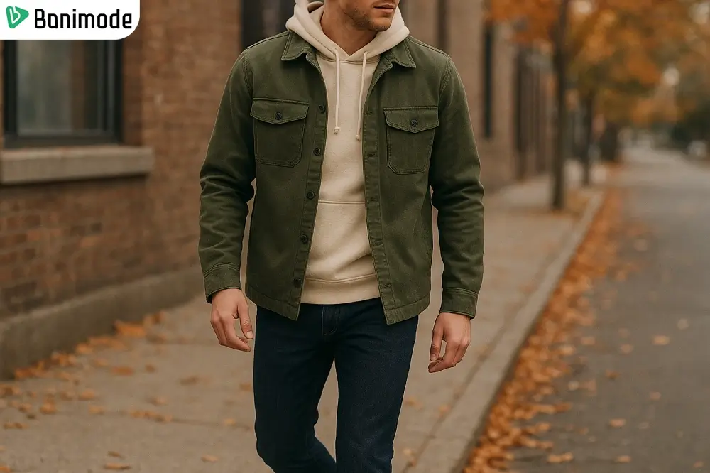 استایل پاییزی مردانه با رنگهای سبز زیتونی و ارتشی