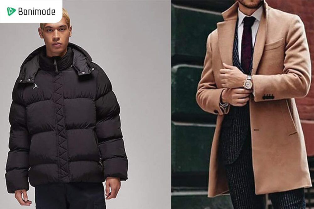 استایل مردانه با پالتو بلند و کاپشن پفی
