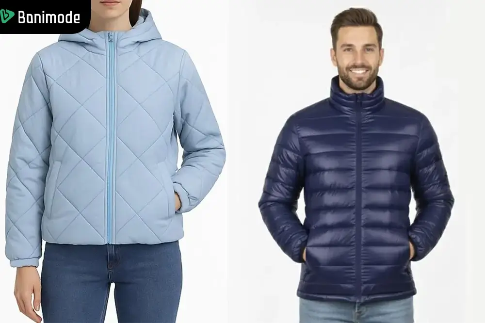 کاپشن پفی مردانه و زنانه رنگ آبی