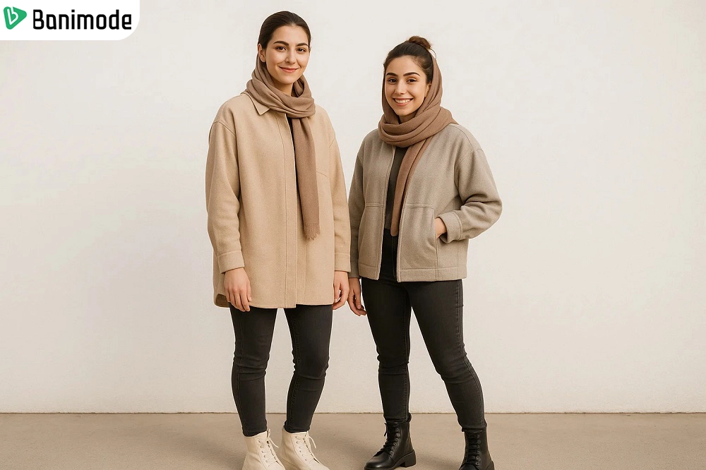 استایل اسپرت و کژوال دو دختر با مانتو بلند و کوتاه و نیم بوت