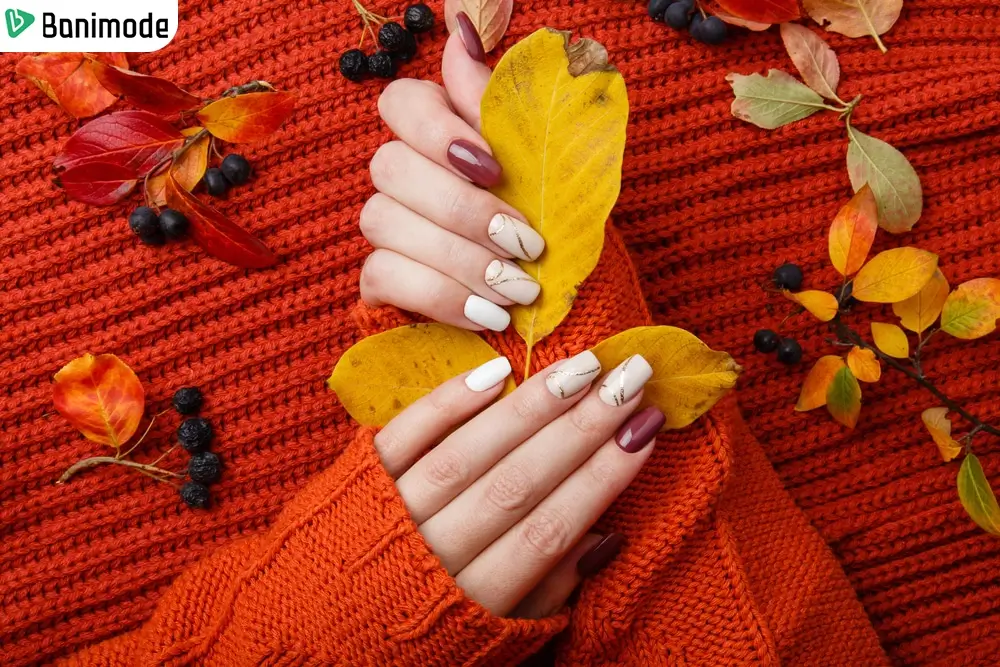 لاک ناخن طرح پاییز