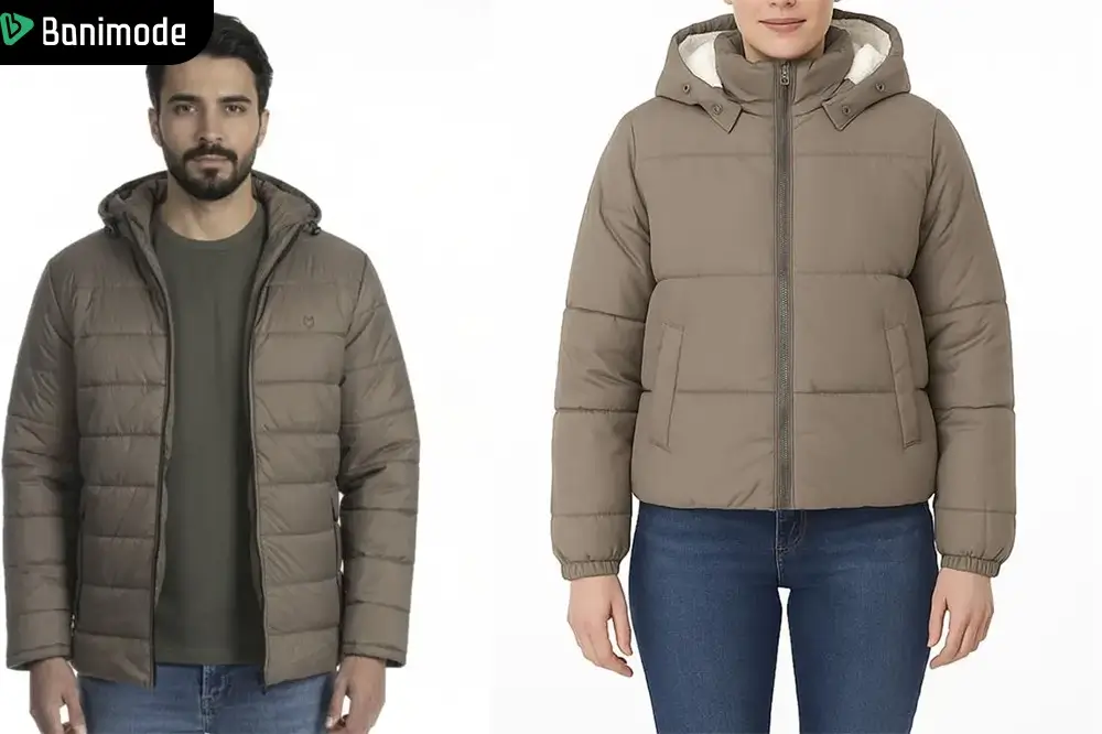 کاپشن مردانه و زنانه رنگ خاکی