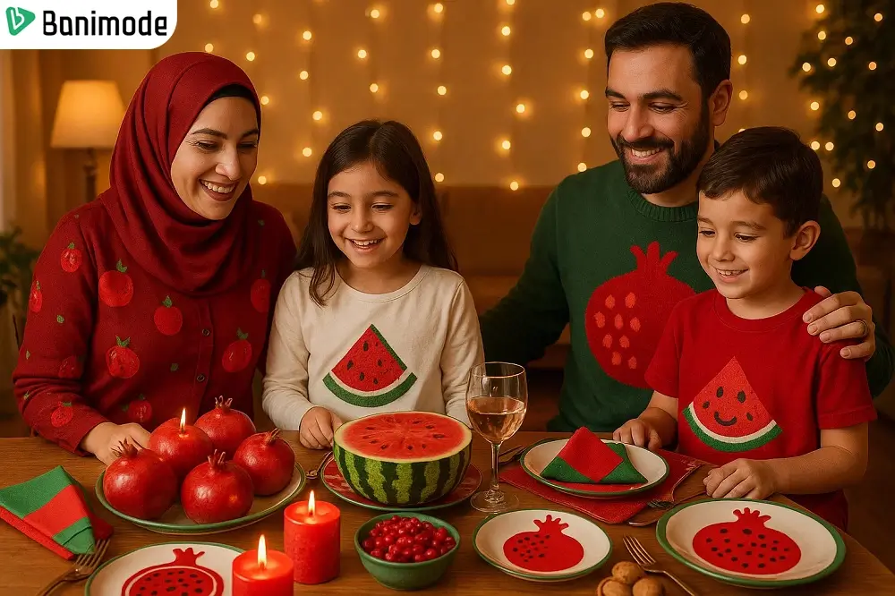 یک خانواده که جشن یلدا را باهم گرفتند