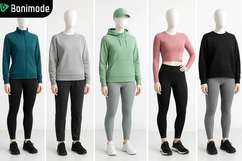 انواع استایل زنانه مخصوص باشگاه با سویشرت زنانه