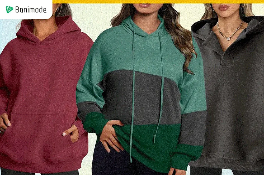 سویشرت زنانه کلاهدار و زیپی در رنگها و مدلهای متنوع