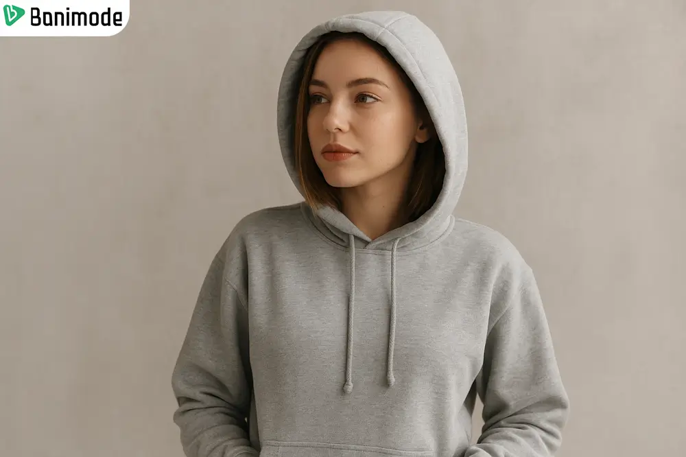 سویشرت کلاهدار زنانه رنگ طوسی