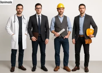 چهار استایل مردانه با شلوار جین در محیط کار برای دکتر، وکیل، معمار و مهندس