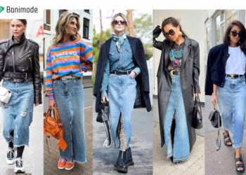 انواع استایل با دامن لی بلند